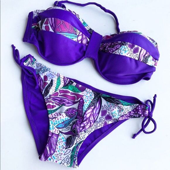 Purple Two Piece Bathing Suit Bikini NEW - Picture 1 of 3